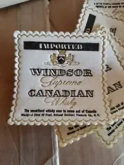 Lot Of 5 Vintage Windsor Canadian Whiskey Paper Cocktail coaster New Old Stock