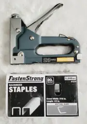 Fasten Pro Three-Way Tacker Staple Gun w/ FastenStrong 20 GA Staples Heavy Duty