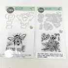 SizzixFramelits/with Stamps BEE WELL & HELLO FRIEND Bundle Scrapbooking Die Cuts