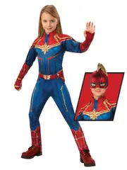 Marvel Captain Marvel Deluxe Hero Suit Fancy Dress Up Kids Costume