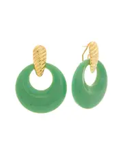 Kenneth Jay Lane Plated Door Knocker Earrings