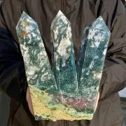 6.8LB Natural Crystal Point Aquatic Agate Tower Large size Quartz Obelisk minera