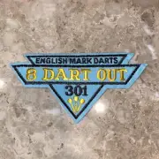 Rare 301 English mark 8 Dart out Professional Darts Game patch light blue