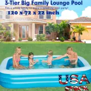 Self Inflatable Pool for Adults Kids Kiddie 120" x 72" x 22" Inflatable Swimming