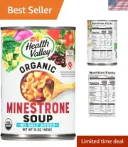Organic Soup, No Salt Added, Minestrone, 15 Ounce Pack of 12