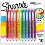 Sharpie Liquid Highlighters, Chisel Tip, Assorted Colors,