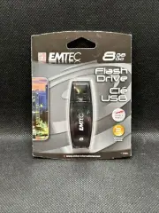 NEW SEALED PORTABLE MEMORY STORAGE EMTEC 8 GB GO SEE THRU 2.0 USB FLASH DRIVE