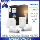 Philips Hue White Ambiance Starter Kit A60 (E27 Bulbs + Bridge + Dimmer Switch)