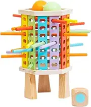 Stick Dice Wood Game – Tower Balance Toy, Counting Challenge | Interactive Travel Entertainment, Children Fine Motor Skill Game, Group Play Activity, Boys Girls Age 3+, Family Friendly
