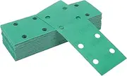 X AUTOHAUX 50Pcs Sanding Discs Wet Dry Waterproof Hook & Loop Sandpaper for Woodworking, Automotive Refinishing 7.80"x2.76" 8 Hole 1200 Grit Green White Corundum