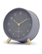 [One Six Eight London] Noah Charcoal Grey Silent Alarm Clock