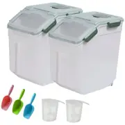 Rice Container 25 lbs, 2 Packs 15kg Airtight Flour Storage Containers with