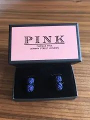 Thomas Pink Cufflink *Link up-Men's Knot Ball Cufflinks *NEW *Blue Purple RRP$99