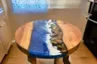 Coffee Table, Accent & End Table, Blue Epoxy Table, Resin River Table Home Decor