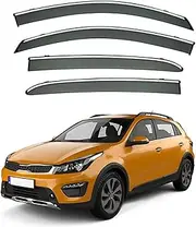 4Pcs Car Wind Deflectors for Kia for Rio for X-Line Mk4-Uc 2017-2020 2021 2022 2023, Side Window Ventilated Visors Rain Deflector