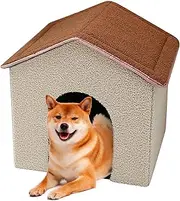 Cat Houses for Indoor Cats - Warm Non-Slip Puppy Hideaway Cat Cave - Cat Cubby for Indoor Cats, Foldable Tent Pet Accessories for Kittens Cats, Brown