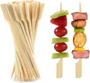 Bamboo Paddle Picks Skewers Toothpicks Bamboo Wooden Skewers, 200Pcs Bamboo P...