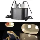 Pet Reptile Lamp Fixture Lizard Terrarium Dual Dome UVB Heat Light Base E27
