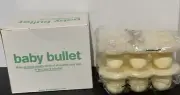 2 BABY BULLET Food Blender Processor 6 Part Freezer Food Storage Containers