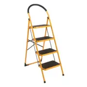 4 Step Ladder Folding Step Stool Portable Foldable Sturdy Yellow&Black Anti-Slip