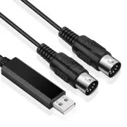 USB MIDI Cable Converter USB Interface to In-Out MIDI Cord Works for PC5196