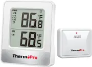 TP200B Indoor Outdoor Thermometer Wireless 500FT, outside Greenhouse Thermometer