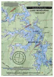 Boating, Fishing, Qld Marine Safety Chart - LAKE MONDURAN - Camtas