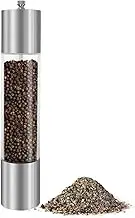LHS Pepper Grinder Pepper Mill Salt Grinder Refillable- Large Capacity 12 Inch- Peppercorn Grinder Stainless Steel with Adjustable Ceramic Rotor (12", Silver)