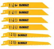 Wood and Metal Cutting Reciprocating Saw Blade 6-Piece Set with Case