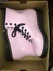 Doc Martens 1460 W Light Pink Patent Leather Lace Up Combat Boots Womens Size 9