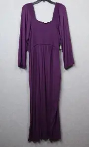 Nordstrom Moonlight Eco Long Sleeve Nightgown Womens Medium Purple Peasant