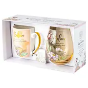 2pc Believe 400ml/600ml Coffee/Tea Mug & Stemless Wine Glass Set Drinkware