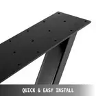 Metal Dining Table Legs Set of 2 Heavy Duty Black Steel Bench Legs 28 Inch