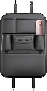 Back Seat Organizer | Backseat Organizer Car Accessories,Leather Protector Cup Holder, Tissue Holder Storage Pockets Kick Mat for Kids Toddler Travel Accessories