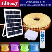 8 single colour solar powered LED Strip garden light Large Panel super bright