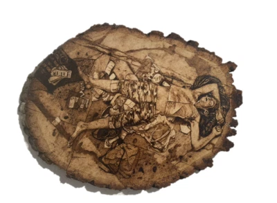 "Better Luck Next Time" Original Pyrography (Wood burned, Hand-made, Fine Art)