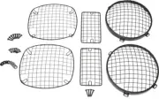 Wire Mesh Light Guard Set Black Stainless for Jeep Wrangler TJ Kentrol 50488