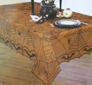 Halloween Home Wear Bat Border Lace Tablecloth Liner Set 52x52 Square Tablecloth