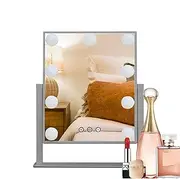 Vanity Mirrors with Lights - Light Up Vanity Mirrors with 9/12 LED Bulbs | Dimmable Cosmetic Looking Glass with 3 Color Light Touch Control for Women
