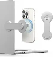 elago Magnetic Laptop Phone Holder Mount Compatible with MagSafe for iPhone 16, 15, 14, 13, 12 Series, 180º Adjustable Side Mount Stand, Slim, Portable, Foldable, Compatible with MacBook