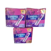 3 Tampax Radiant Leakguard Tampons 28 Count Light Super Plus
