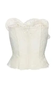 [Magda Butrym] Rosette-Embellished Cotton-Blend Corset Top