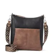 Crossbody purses for Women Leather Medium Shoulder Purses Black and Brown