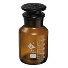 125mL Amber Reagent Media Graduated Borosilicate Glass Storage Bottle Amber Cap