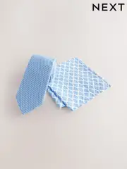 Blue Tie and Pocket Square Set (AH9512) | $29