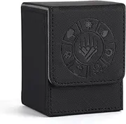 Arkeiliy Card Deck Box, 150+ Storage for TCG/MTG,with 50 Card Sleeve, Premium Collectible MTG Deck Box for Trading Card Games Yugioh and More (Black), Black, Modern