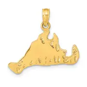 14k Yellow Gold Marthas Vineyard Island Pendant