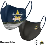 North Queensland QLD Cowboys NRL Large Adult Reversible Washable Face Mask