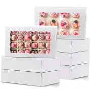 7 PCS White Bakery Boxes with Window Cookie Boxes Treat Boxes for Desserts