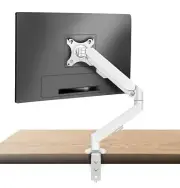 HILLPORT White Single Monitor Arm Mount 17-30" Articulating Gas Spring 100x100